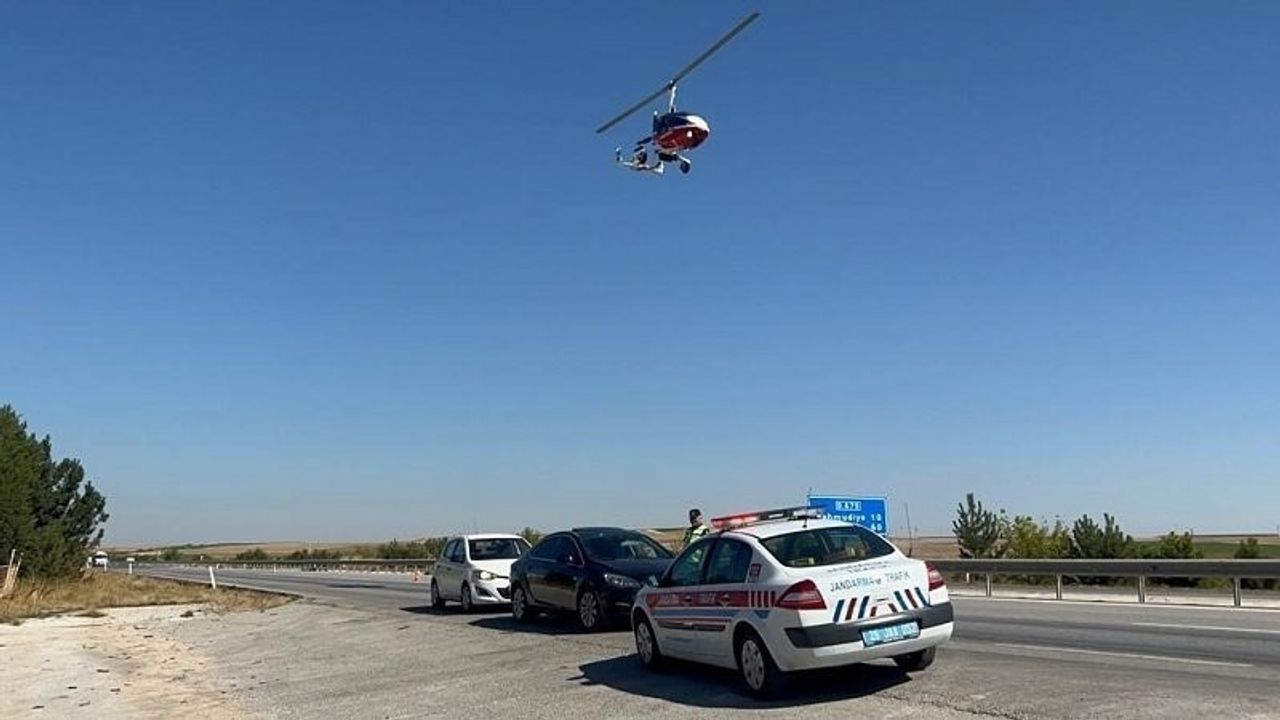 Eskişehir'de ‘Cayrokopter’ destekli trafik denetimi!