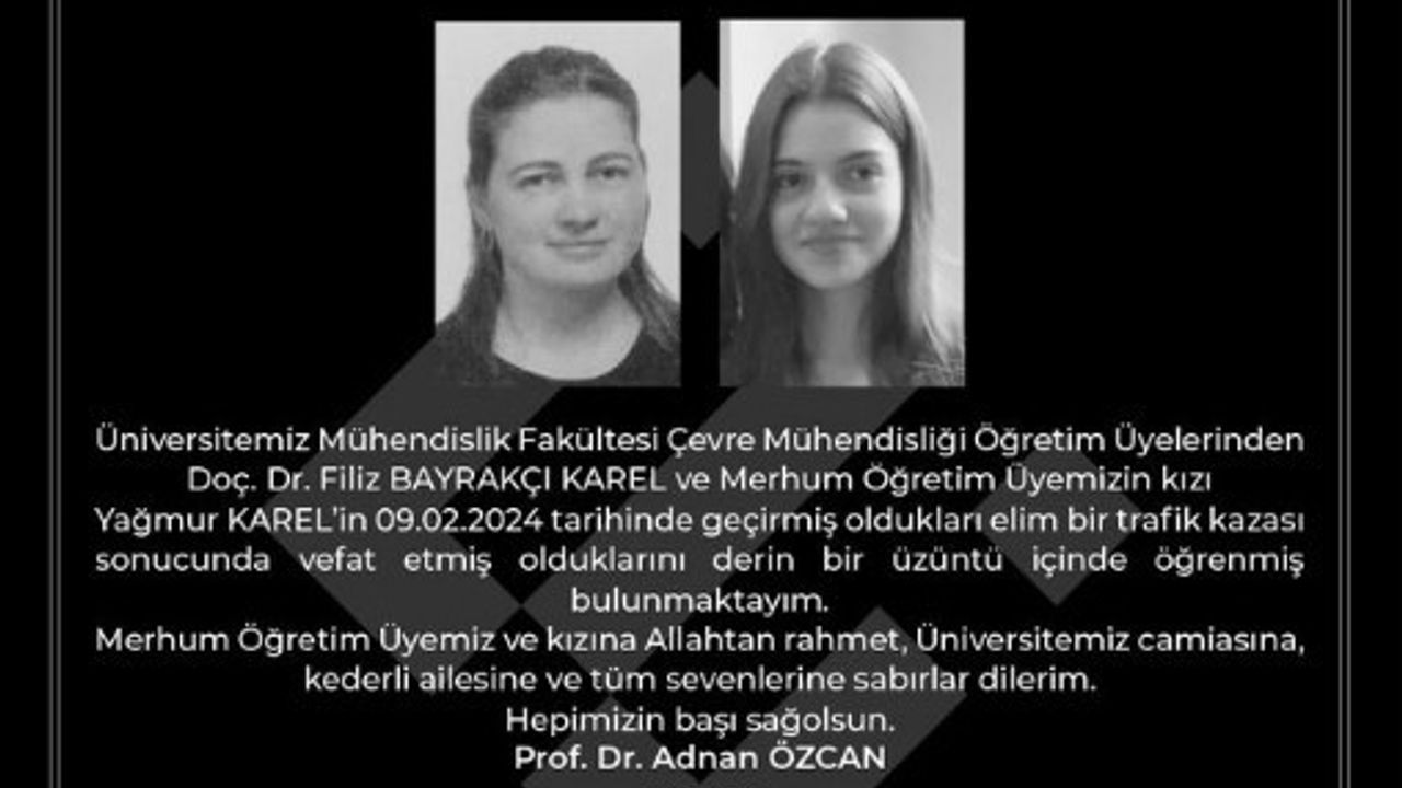 ESTÜ'den Eskişehir'deki acı kayba taziye mesajı!