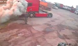 Ataşehir’de tankerin patlama anı kamerada!