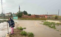Aşırı yağış köyde su baskınına neden oldu