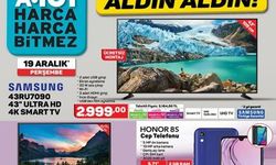 A101 19 Aralık Kataloğu Yayınlandı:  4K Ultra HD Android TV, Honor 8S Cep Telefonu,  SEG Çamaşır e Bulaşık Makinesi...