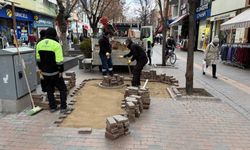 Eskişehir'in işlek caddesinde yenileme çalışması