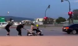 Patenli gençlerin trafikteki görüntüsü şok etti!