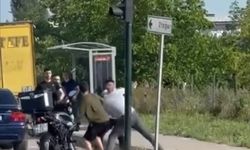 Anayolda trafiği durduran kavga!