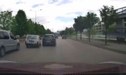 Trafikte makas atan araç yürekleri ağza getirdi!
