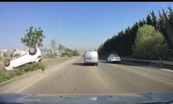 Ters yöne geçip takla attı, mucizevi kurtuluş!