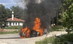 Eskişehir-Sarıcakaya Yolu’nda  alev alev yandı!