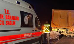 Lastiği patlayan kamyona çarptı, yaşamını yitirdi