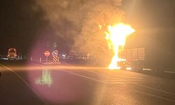 Kütahya’da tır alev topuna döndü!