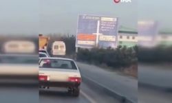 Trafik kurallarını hiçe sayıp kaldırımdan ilerledi