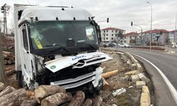 Afyon'da tır, kereste fabrikasının deposuna girdi