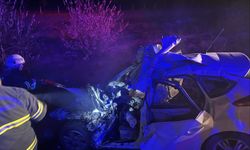 Hurdaya dönen araçta sürücü can verdi!