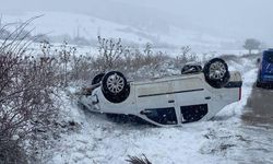 Bilecik’te takla atan araç sürücüsü yaralandı!