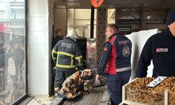 Kuruyemişçi dükkanında yangın paniği