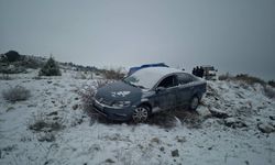 Belediye Başkanının makam aracı şarampole uçtu