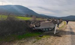 Kontrolden çıkan araç takla attı!