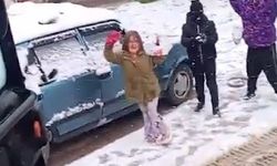 Kepçe ve çocuklar kar savaşında karşı karşıya!