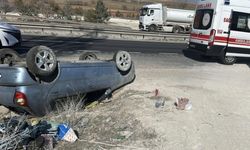 Sivrihisar yolunda araç takla attı!