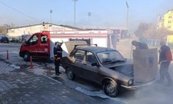 Kütahya'da seyir halindeki araç alev alev yandı!