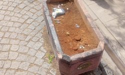 Eskişehir'de saksılar çöp alanına döndü
