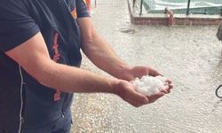 Afyon'da misket büyüklüğünde dolu yağdı!
