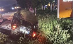 Eskişehir yolunda kontrolden çıkan araç ters döndü