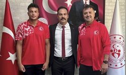 Milli sporcuya başarılar diledi