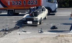 Eskişehir'de feci kaza: Motosiklet aracın üzerinde kaldı!