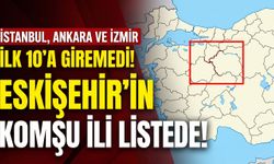 İstanbul, Ankara ve İzmir ilk 10’a giremedi! Eskişehir'in komşu ili listede!