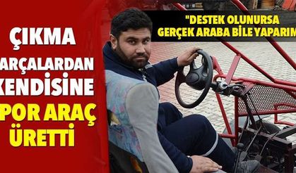 Çıkma parçalardan kendisine spor araç üretti