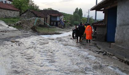 Sel felaketinde 3 ev yıkıldı, çok sayıda hayvan telef oldu