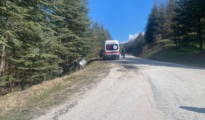 Direksiyon hakimiyetini kaybetti, ormanlık alana savruldu!