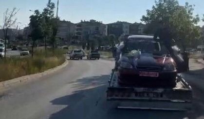 Eskişehir’de nişan konvoyunda ilginç görüntü!