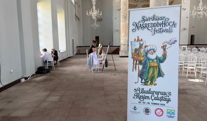 Nasrettin Hoca Festivali'nde sanat rüzgarı: Ressamlar eserleriyle hayran bıraktı