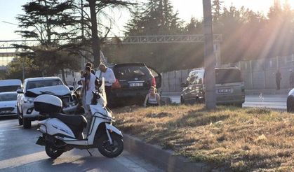 Eskişehir’de korkutan kaza! Otomobil refüje savruldu
