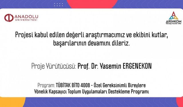 Prof. Dr. Ergenekon’un yürütücü olduğu proje TÜBİTAK tarafından desteklenmeye hak kazandı