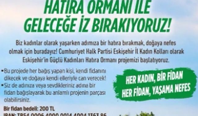 CHP Eskişehir Kadın Kolları fidan bağışlarını kabul ediyor