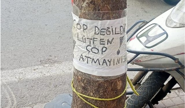 Eskişehir'de çöp atılmaması için yazılı tepki!