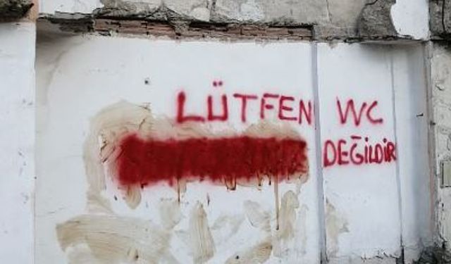 Eskişehir'deki uyarı yazısının üzeri boyayla kapatıldı