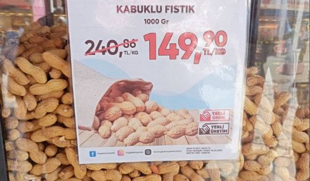 Hamamyolu'nda kabuklu fıstık indirime girdi