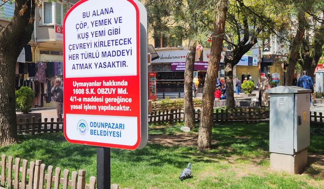 Eskişehir'deki çevre kirliliğine karşı uyarı tabelası!
