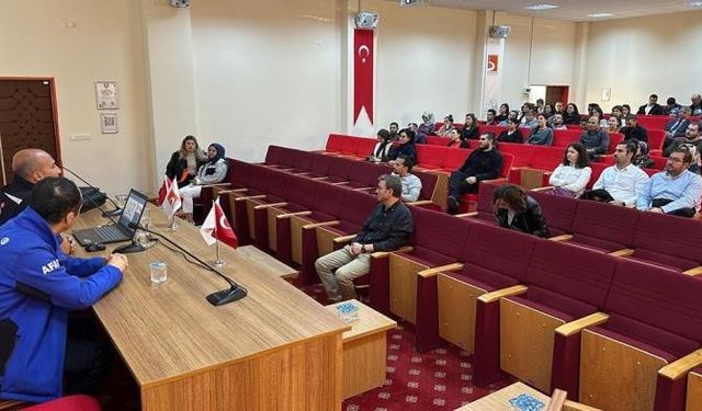 BŞEÜ personeline afet ve yangın farkındalık eğitimi