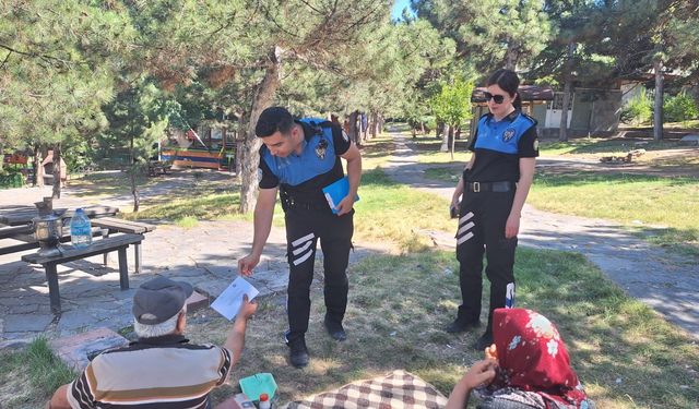 Afyon polisi orman yangınlarına karşı sahada!