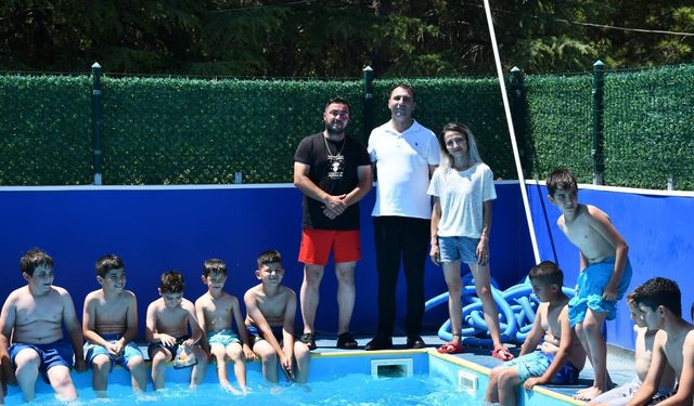 Beylikova’da yüzme sevinci: 107 çocuk yüzmeyi öğreniyor