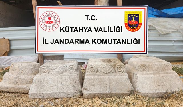 Kütahya’da Bizans dönemine ait sütun ele geçirildi