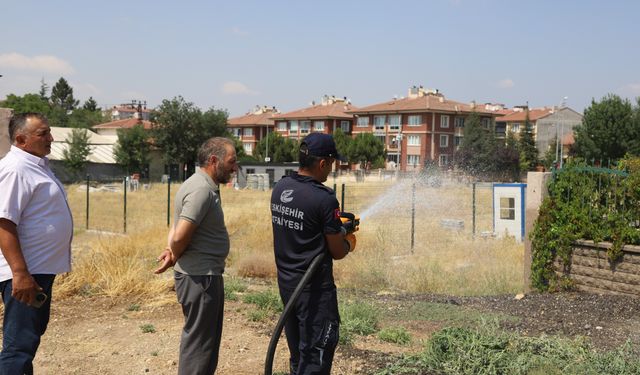 Eskişehir İtfaiyesi, kırsalda yangına karşı eğitim
