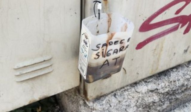 Eskişehir'de izmarit sorununa kendi çözümünü üretti!