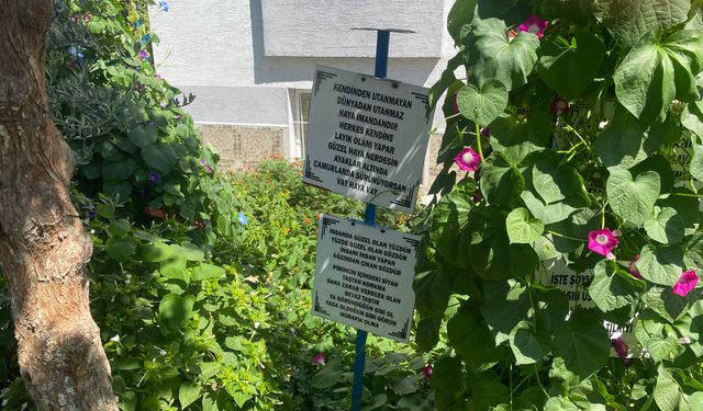 Eskişehir’de apartman bahçesindeki yazılar dikkat çekiyor