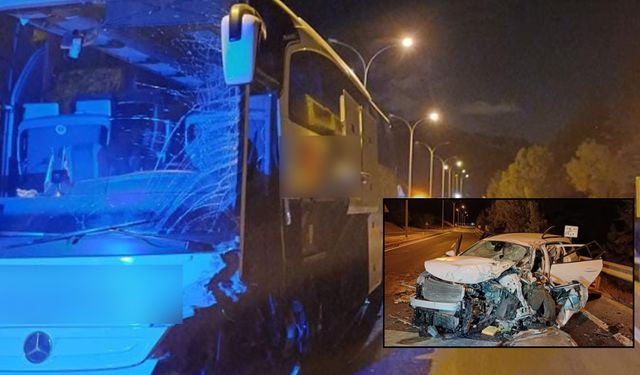 Eskişehir'den hareket eden yolcu otobüsüyle çarpıştı!