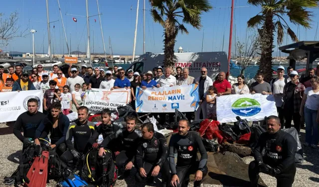 Urla’da kıyılardan 1.5 ton atık toplandı